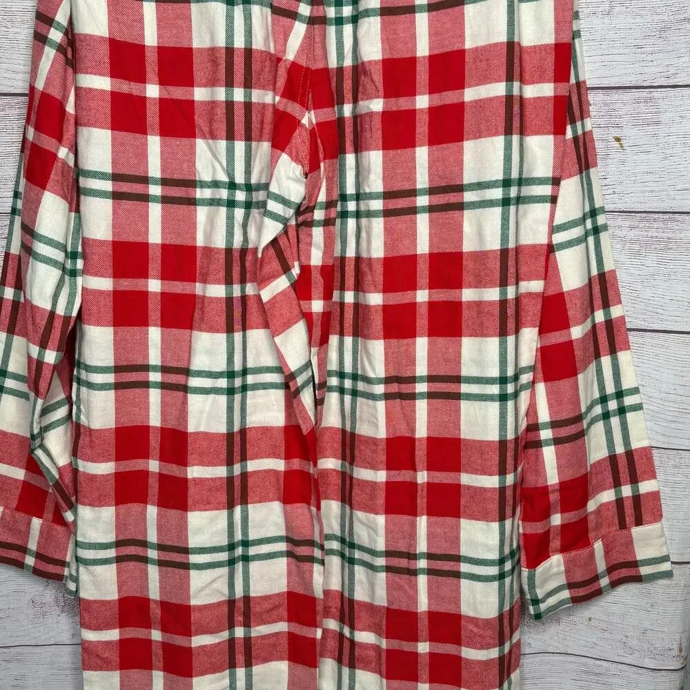 Old Navy Men's Holiday Christmas Plaid Flannel Pajama Two Piece Set Large New